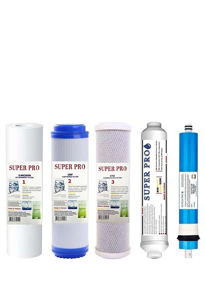 unbranded Water Filter Set for 5-Stage Standard RO Systems with 75 GPD RO Membrane