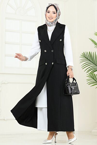 ModaMerve Cep Detaylı Üçlü Takım 2699SL432-MS Siyah&Ekru