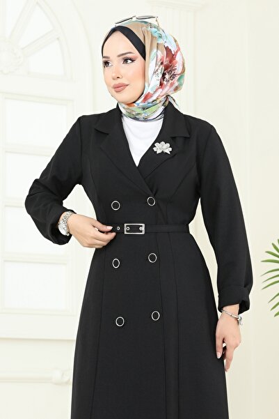 ModaMerve Kruvaze Yaka İkili Takım 2696SL432-MS Siyah