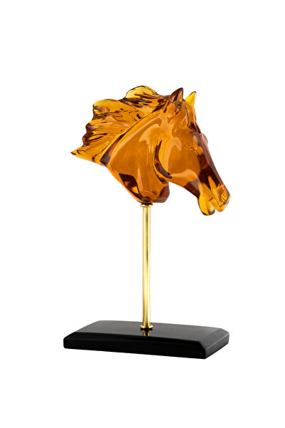 Mioletti Reçine Amber At Büst Heykel Dekoratif Obje