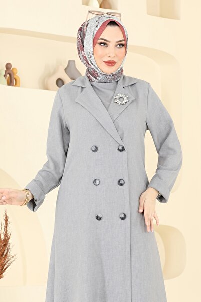 ModaMerve Kruvaze Yaka Üçlü Takım 2653SL432-MS Gri