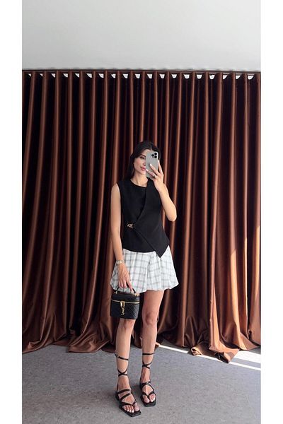 HAZELANNA Plaid Shorts Skirt