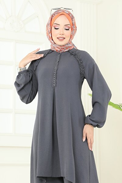 ModaMerve Asimetrik Kesim Aerobin Takım 2684SL432-MS Antrasit