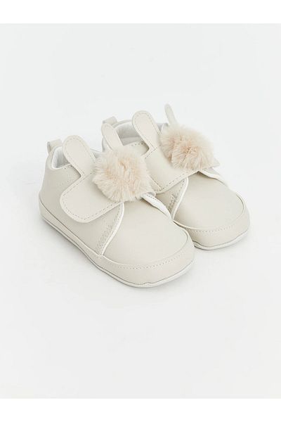 LC Waikiki Lcw Steps Beige Baby Girl Sneakers with Pompom Detail