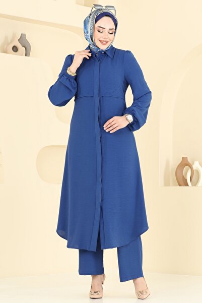 ModaMerve Bolero Görünümlü Tesettür Takım 2666SL432-MS İndigo