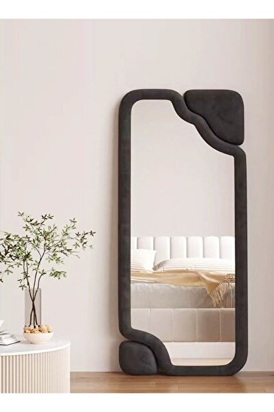 Raffine Scandinavian Wavy Full Length Wood Frame Mirror, 60x160 cm