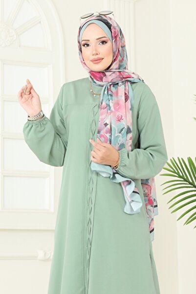 ModaMerve Yandan Yırtmaçlı Terikoton Tunik 4109PM271-MS Mint