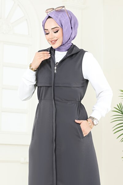 ModaMerve Leopar Detaylı Üçlü Takım 2619SL432-MS Antrasit