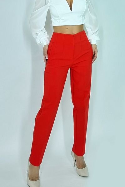 FashionForYou ChicMe high waisted elegant trousers, Red, XL