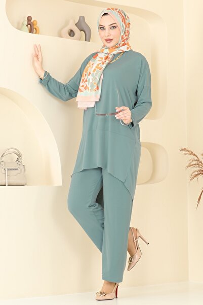 ModaMerve Asimetrik Kesim Sandy Takım 5095UZ662-MS Mint