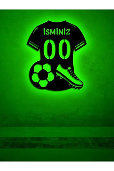 Çığ Tasarım İsimli Forma Led Işıklı Kişiye Özel Ahşap Tablo Mdf Duvar Dekoras...