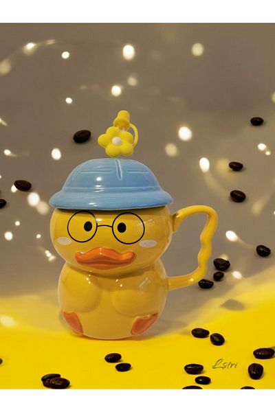 lstri Cute Duck Pattern Ceramic Mug Stylish Coffee and Tea Cup Cup 350 ml