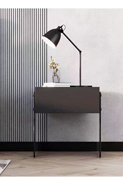 Raffine Minimalist Nightstand with Glass Legs and Drawer 50x40x47.5 cm
