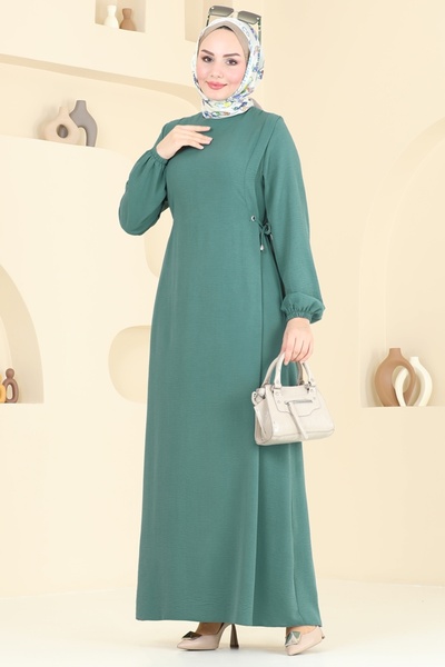 ModaMerve Side Tie Aerobin Dress 3001Bm387-Ms Mint