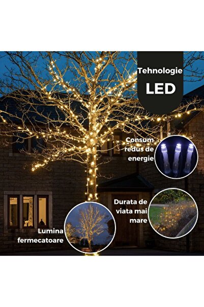 YOTO Linear Christmas Lights, 22 m, 300 LEDs, 8 Light Modes, Warm White