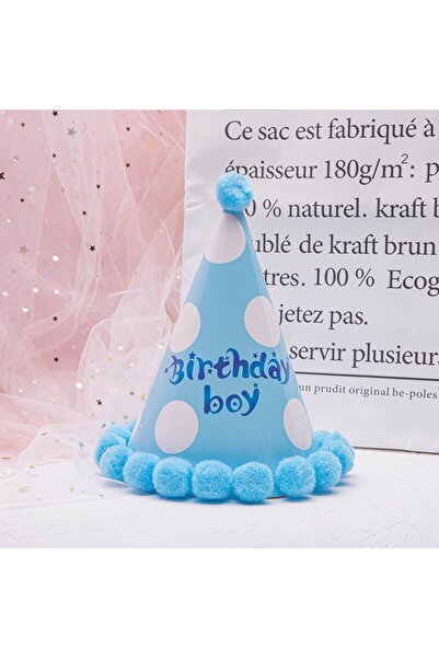 Flippy Set 6 Coifuri Birthday Boy Flippy, Party Themed, Blue Polka Dot Design