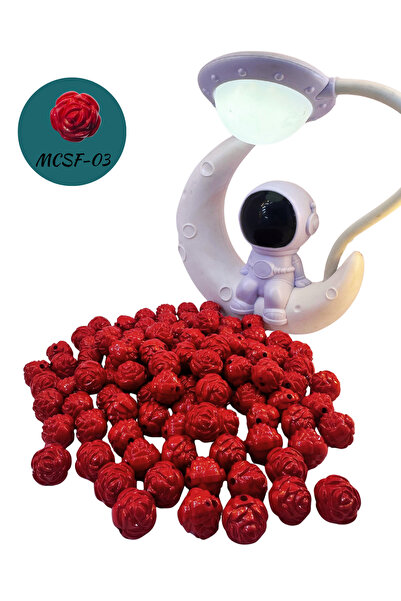 CSG BAZAAR Gül Figürlü Dekoratif Boncuk - 20 Adet - MCSF-03 - Kolye, Bileklik...