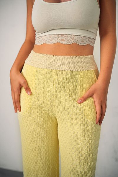 winmoda Gofre Single Bottom Pants - Summer Waist Garnished Gofre Pants