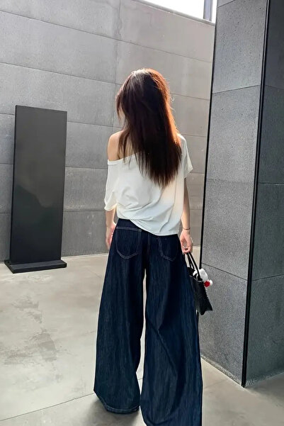 COOL TARZ White 5 Pack Women's Off Shoulder Boat Neck Oversize T-Shirt