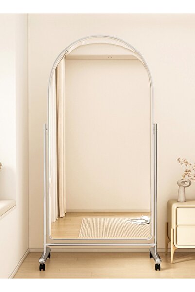 Raffine مرآة متحركة مقوسة لكامل الجسم مع عجلات، 60×40×166 سم