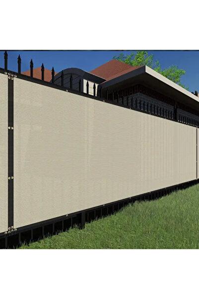 AÇIKGÜL TEKSTİL BRANDA 1 x 10 Balkon Perdesi Gölgelik File Çit Filesi Krem