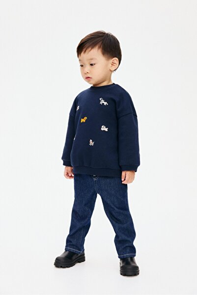 H&M Motif Detaylı ve İçi Tüylü Sweatshirt