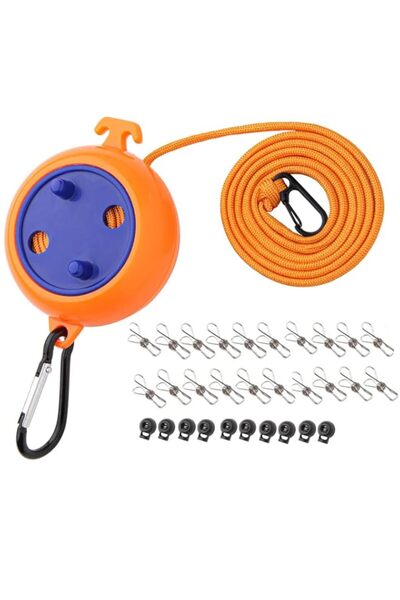 Generic حبل غسيل محمول للسفر من Tazweeq، حبل غسيل قابل للتعديل لرحلات الفنادق...