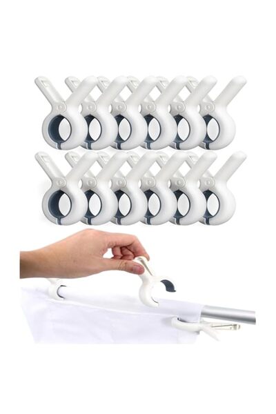 Generic مجموعة مشابك بلاستيكية من KWSLIN، مكونة من 12 مشبكًا، مشابك مناشف الش...