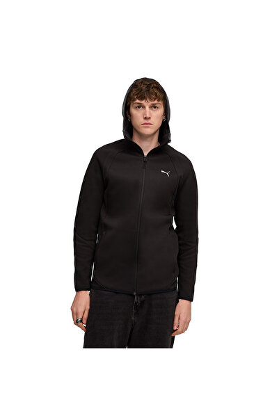 Puma Ανδρικό μαύρο φούτερ Evostripe Fz Hoodie Dk σε casual στυλ 68823101
