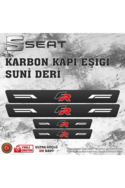 ototime Seat FR Deri Karbon Kapı Eşiği Koruyucu Bant 4 adet