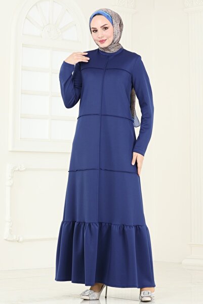 ModaMerve Rib Detailed Scuba Dress 5635Edf311-Ms Saks