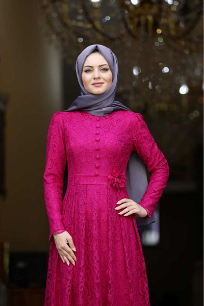 Skygo Ahunisa Henna Evening Dress Fuchsia 5646