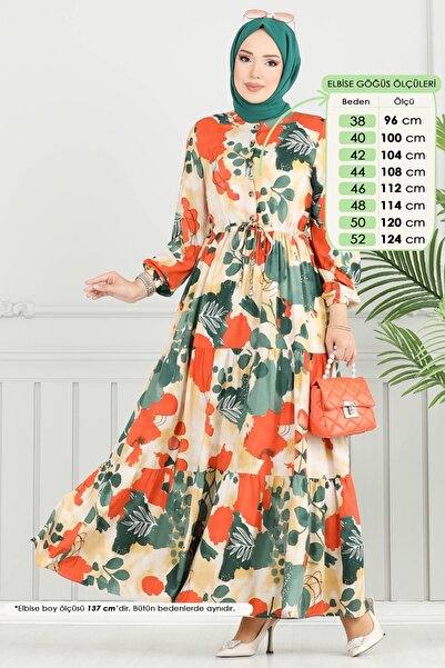 ModaMerve Lace-Up Viscose Dress 7124Bg354-Ms Emerald