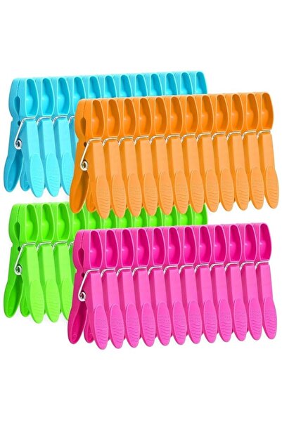 Generic مشابك ملابس بلاستيكية من ChicAbode، 48 قطعة، مشابك غسيل ملونة شديدة ا...