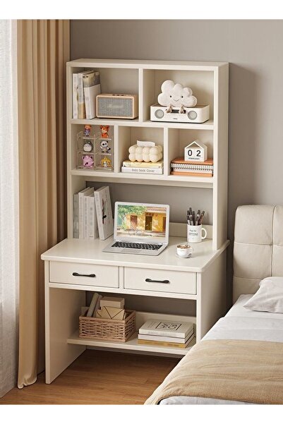 Raffine مكتب ورف كتب من الخشب الصلب مع أدراج ورف عرض 80x50x180 سم