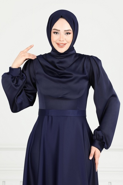 ModaMerve Drapeli Saten Abiye 5681EDF311-MS Laci