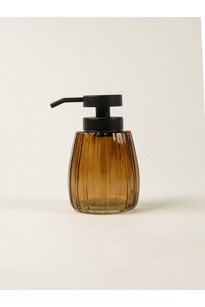 Minihol Mora Amber Glass Liquid Soap Dispenser (350 ml)