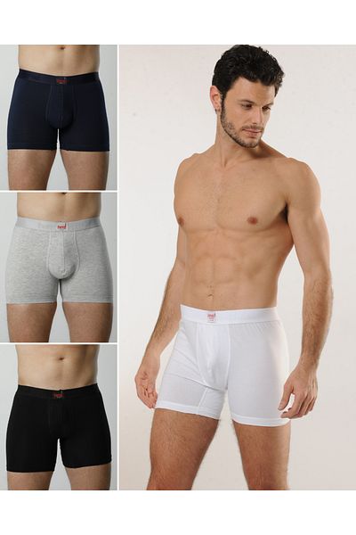Hmd 4-Piece Mixed Cotton Men's Black Navy Blue Gray White Boxers