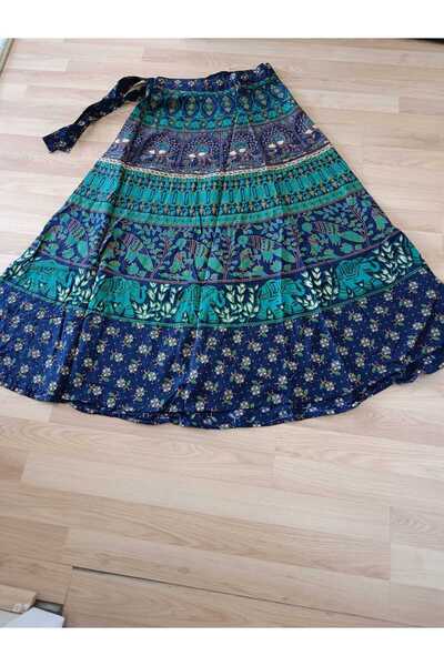 anne moda ankara Ethnic, Boem, 100% bumbac, Vopsea organică, Fusta lungă, înfășurată