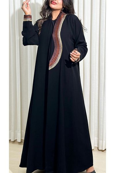 elegant veil Embroidered ceramic abaya