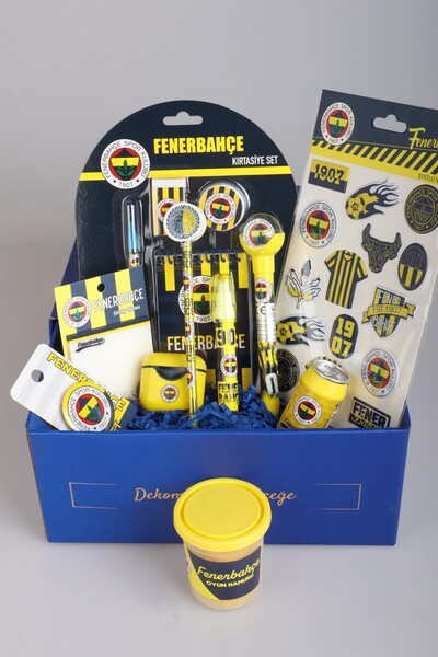 Fenerbahçe DEKOMUS GIFT BOX ÖZEL KUTULU SARI KANARYA KIRTASİYE SETİ UÇLU KALE...