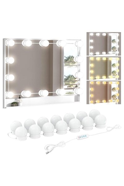 Generic مصابيح باكين للزينة، مصابيح للمرايا مع كابل USB، 14 مصباح LED قابل لل...