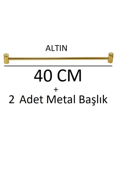 VENTİ PERDE Golden Yellow Metal Brush Bar 1 Piece + Heads