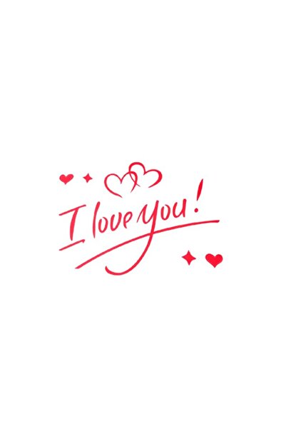 Flippy Autocolant I Love You, Flippy, Love Theme, 21x29 cm, Red