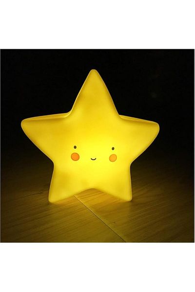 Generic Battery Cartoon Head LED Night Light Baby Nursery Bedroom Desk Lamps for Kids Gift (Star)