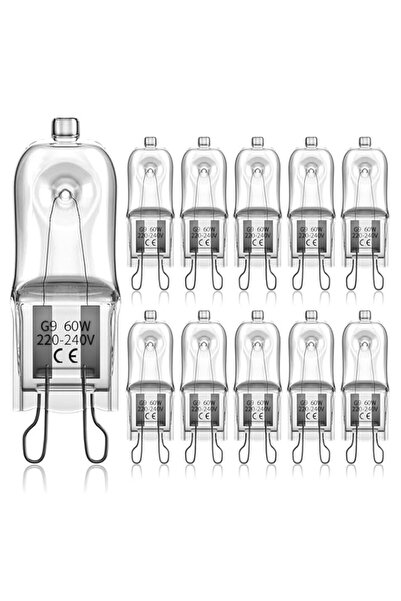 Generic مجموعة من ١٠ لمبات هالوجين G9 بقدرة ٦٠ واط، قابلة للتعتيم، لون أبيض د...