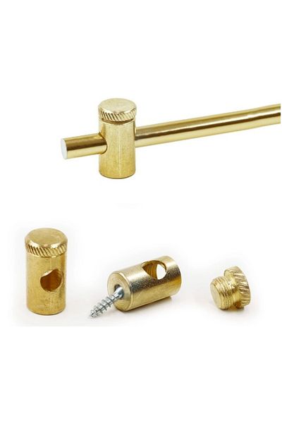 VENTİ PERDE Golden Yellow Metal Brush Bar 1 Piece + Heads