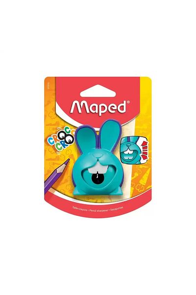 Maped Croc Croc Bunny Pencil Sharpener – Green | Fun One-Hole Sharpener for Kids & School Use