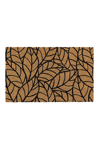 Luance سجادة باب مستطيلة مضادة للانزلاق بطبعة أوراق الشجر، 45 × 75 سم