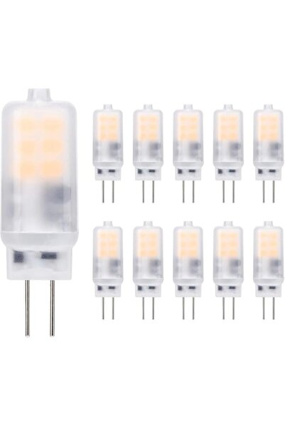 Generic NALACAL (10 قطع) لمبة إضاءة ليد G4 2 وات تيار متردد/مستمر 12 فولت أبي...